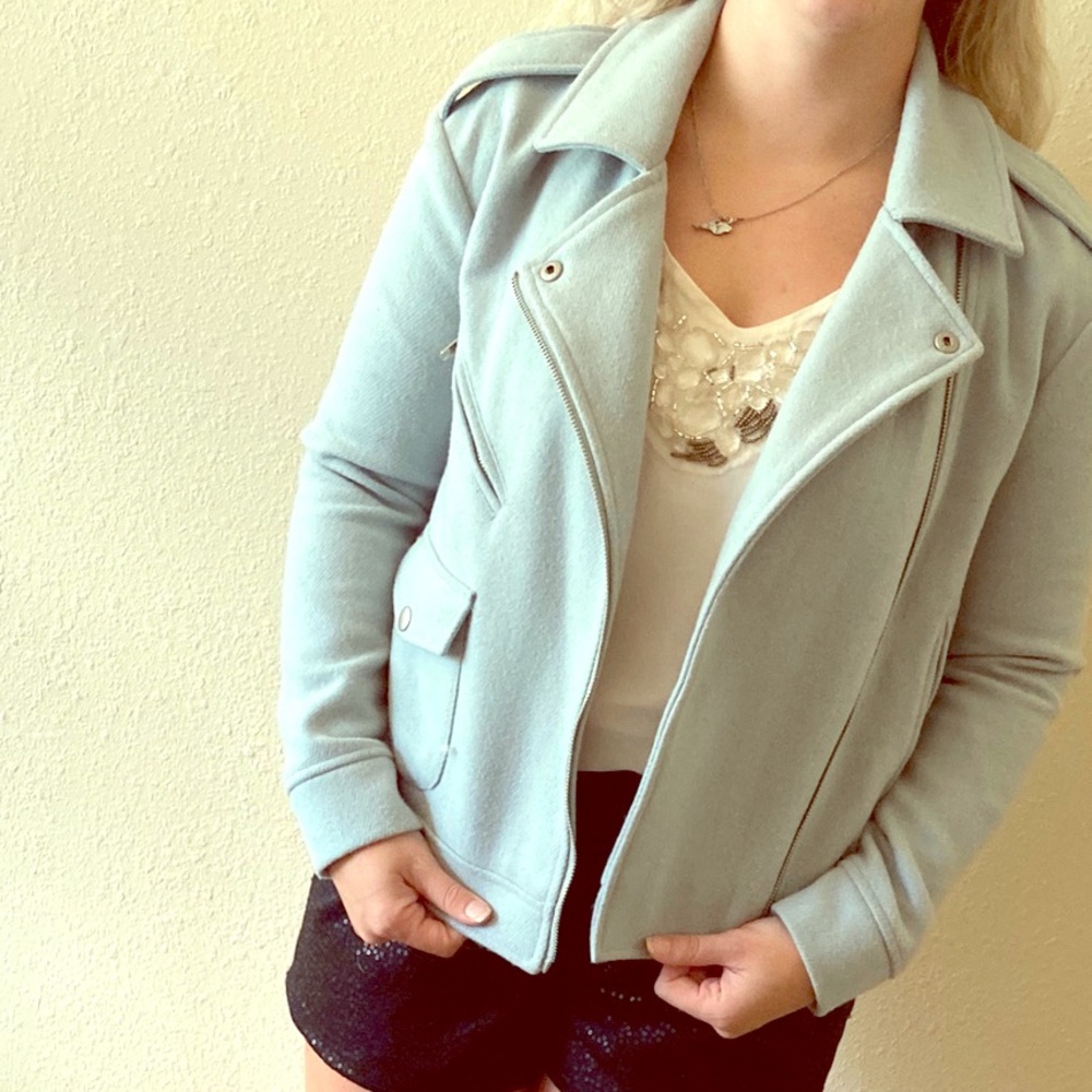 Pinup girl  powder blue motorcycle jacket M